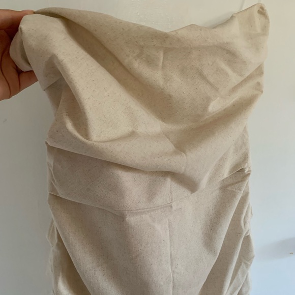 Astound' Beige Linen Strapless Mini Dress M - Picture 14 of 14